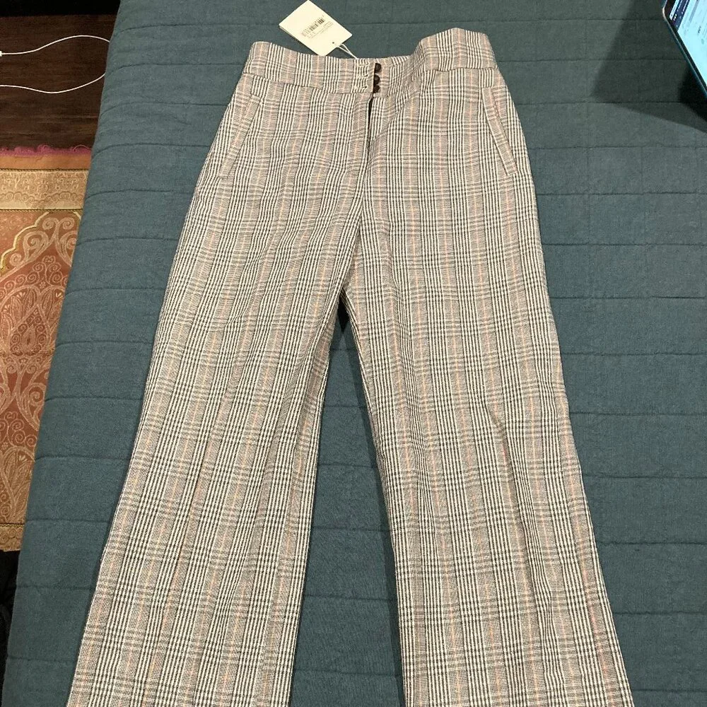 Sezane Marty Gray Plaid Trousers - Picture 5 of 9